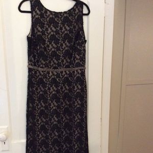 Long soft lace overlay gown